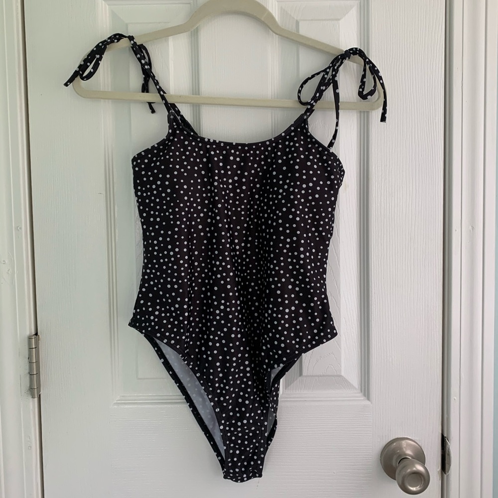 Zaful black and white polka dot one piece